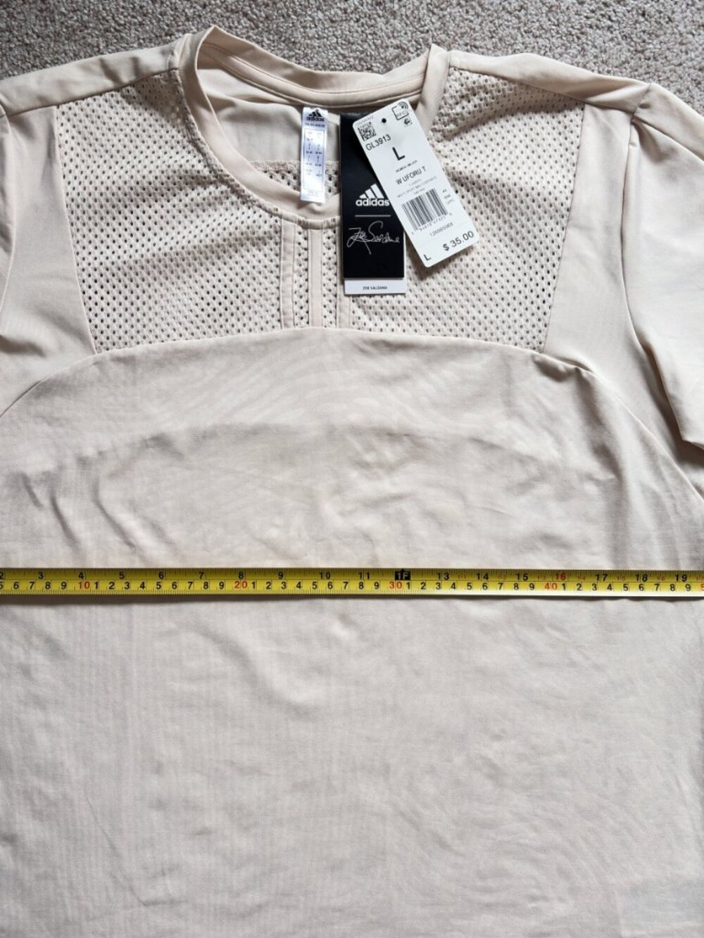 adidas x Zoe Saldana UFORU Primegreen T-Shirt Ivory L NWT